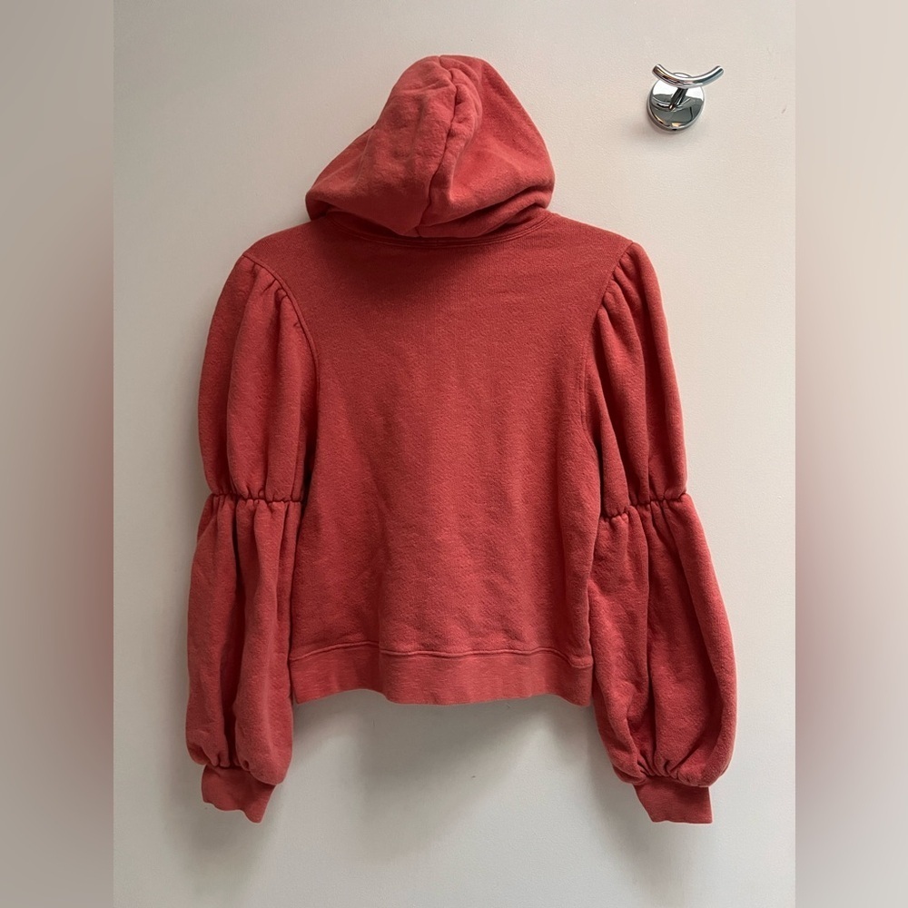 ULLA JOHNSON Women’s Sacha Sweatshirt with Puff Sleeves Clay - Size X-Small - Picture 2 of 7